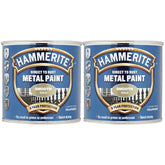 2X Hammerite Smooth Gold Paint 250ml Tin Paint